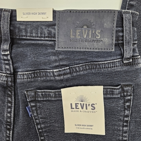 Levis Jeans Made & Crafted Size 27 High Waist Skinny Zippered Leg Dark Wash NWT - Picture 13 of 16